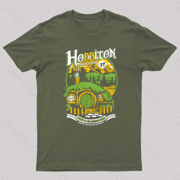 Middle Earth Summer Camp Geek T-Shirt Army Green / S