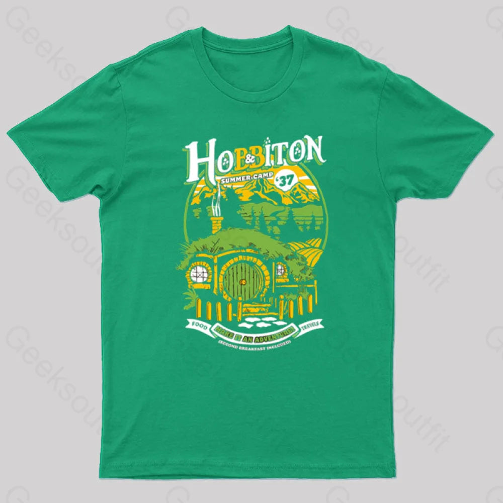 Middle Earth Summer Camp Geek T-Shirt Green / S