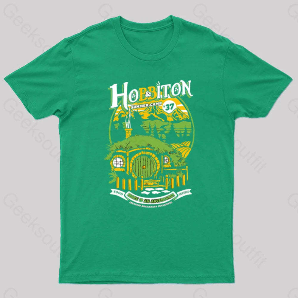 Middle Earth Summer Camp Geek T-Shirt Green / S
