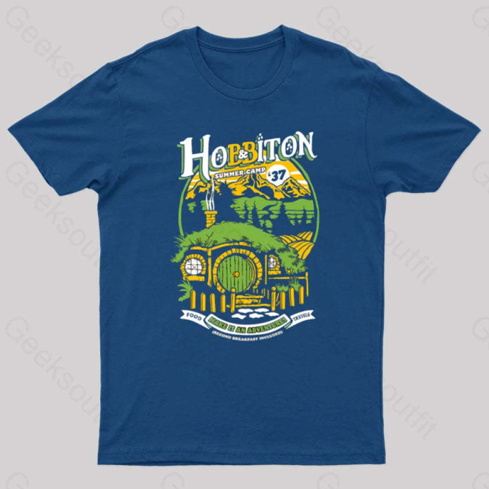 Middle Earth Summer Camp Geek T-Shirt Navy / S
