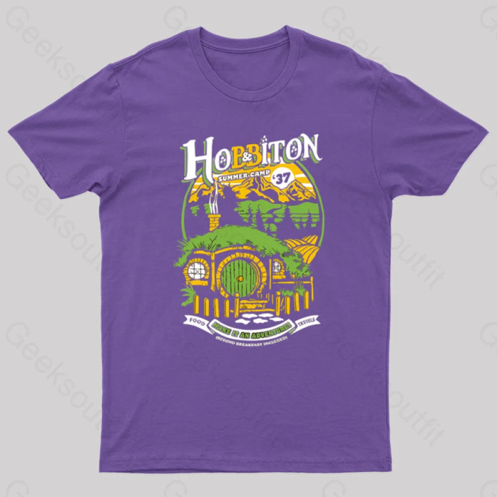 Middle Earth Summer Camp Geek T-Shirt Purple / S