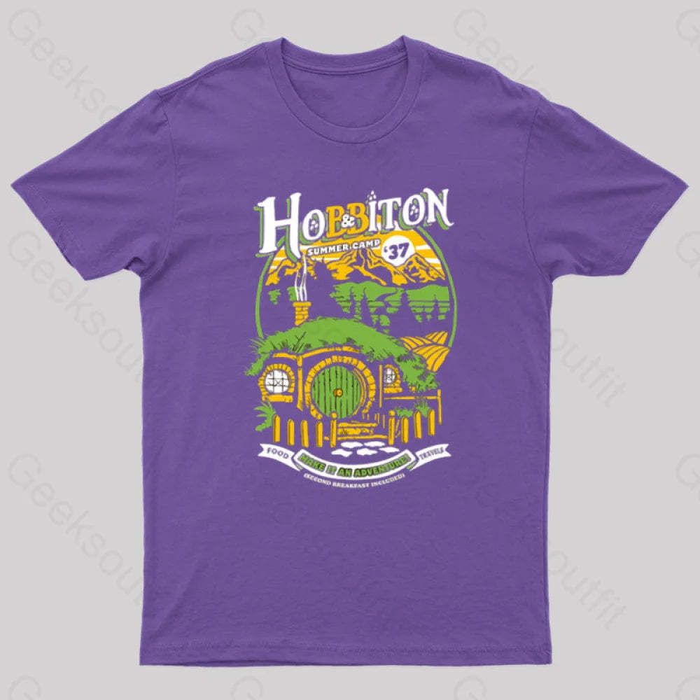 Middle Earth Summer Camp Geek T-Shirt Purple / S