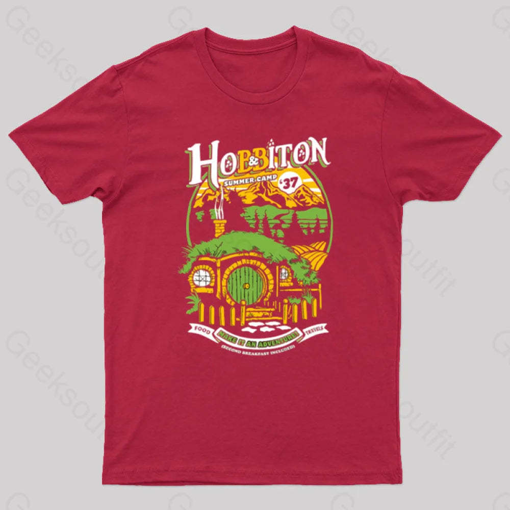 Middle Earth Summer Camp Geek T-Shirt Red / S