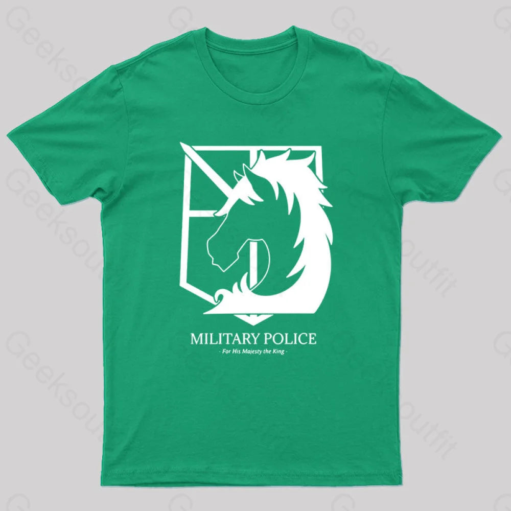 Military Police Geek T-Shirt Green / S