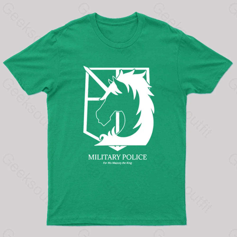 Military Police Geek T-Shirt Green / S