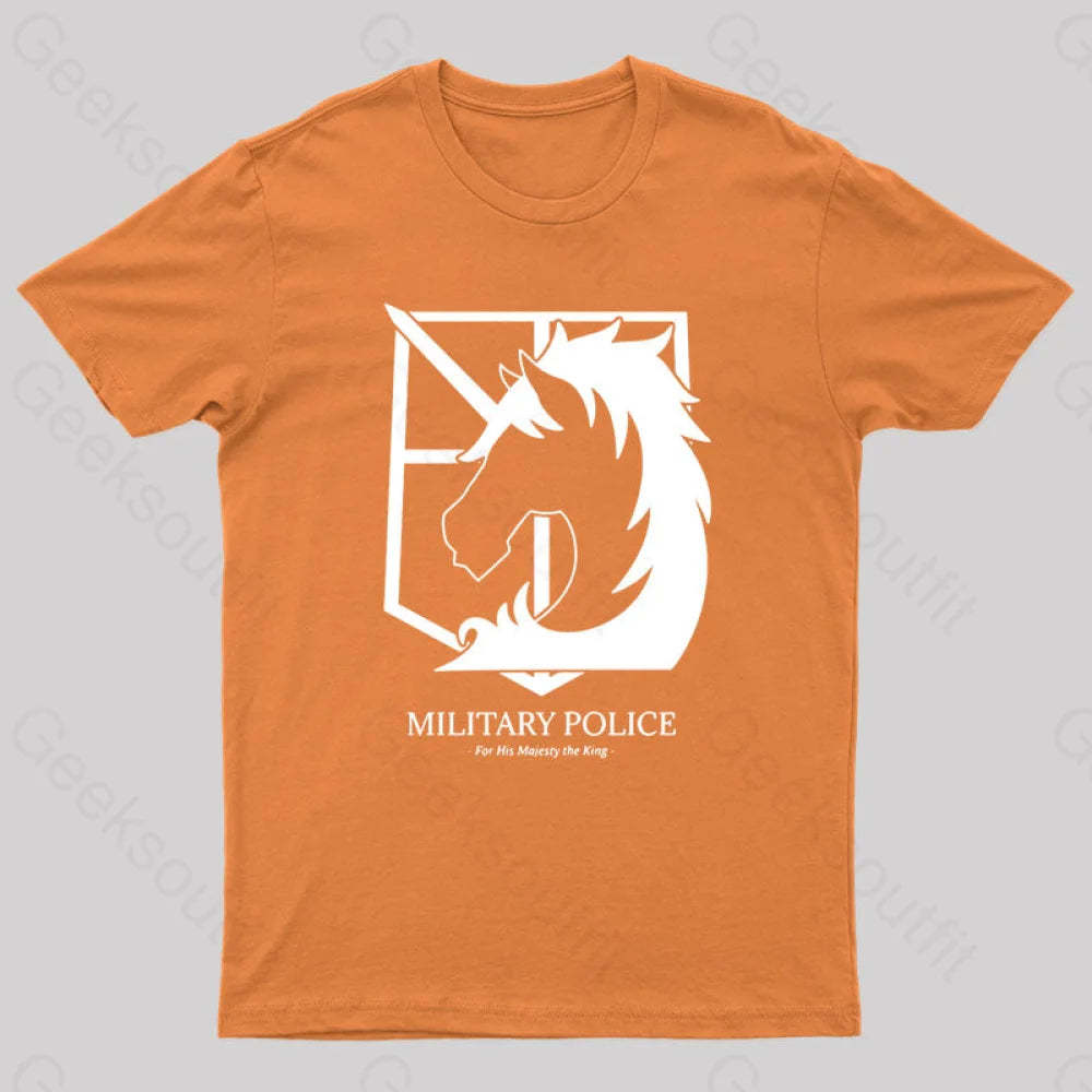 Military Police Geek T-Shirt Orange / S