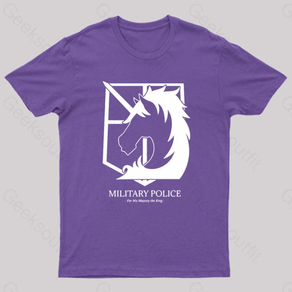 Military Police Geek T-Shirt Purple / S
