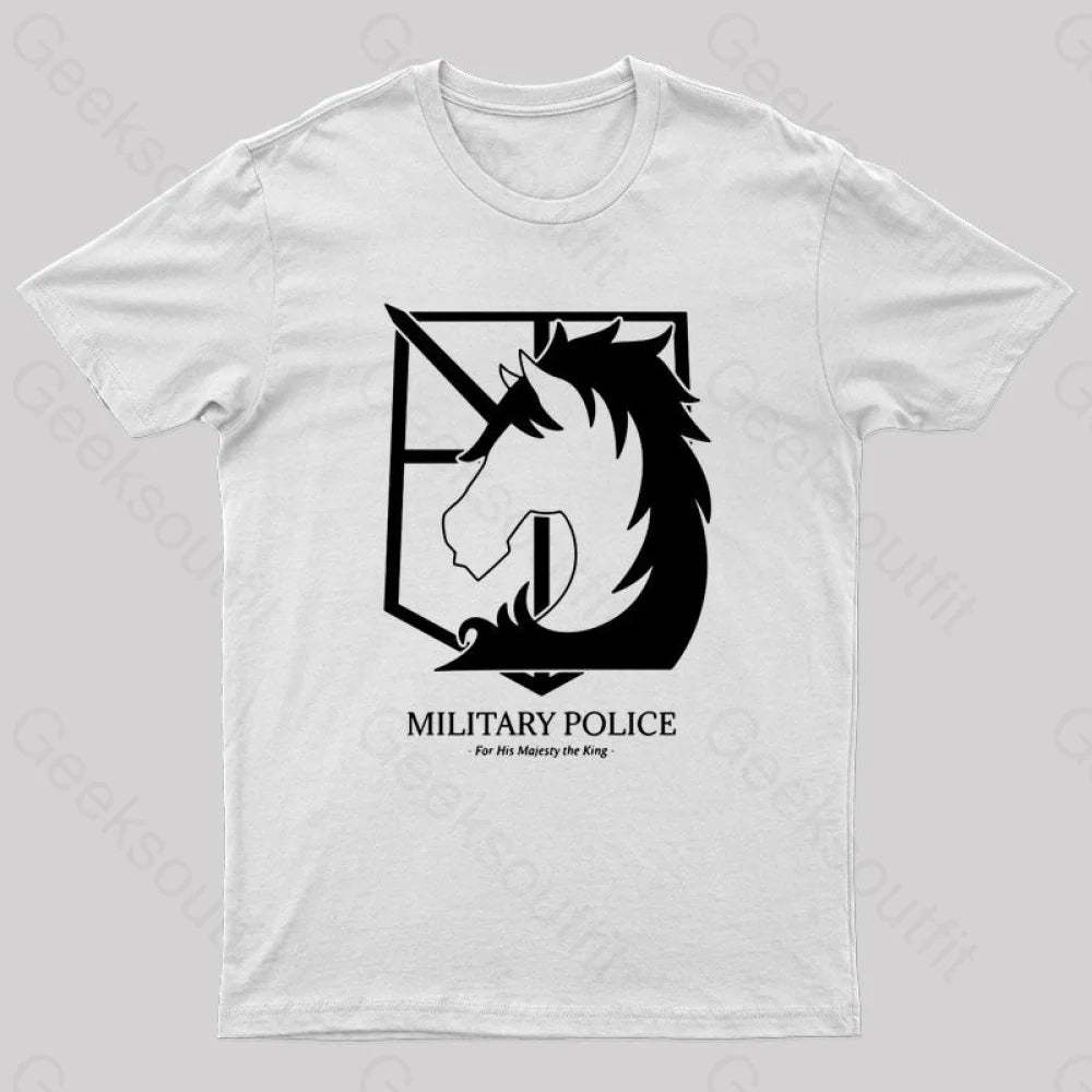 Military Police Geek T-Shirt White / S
