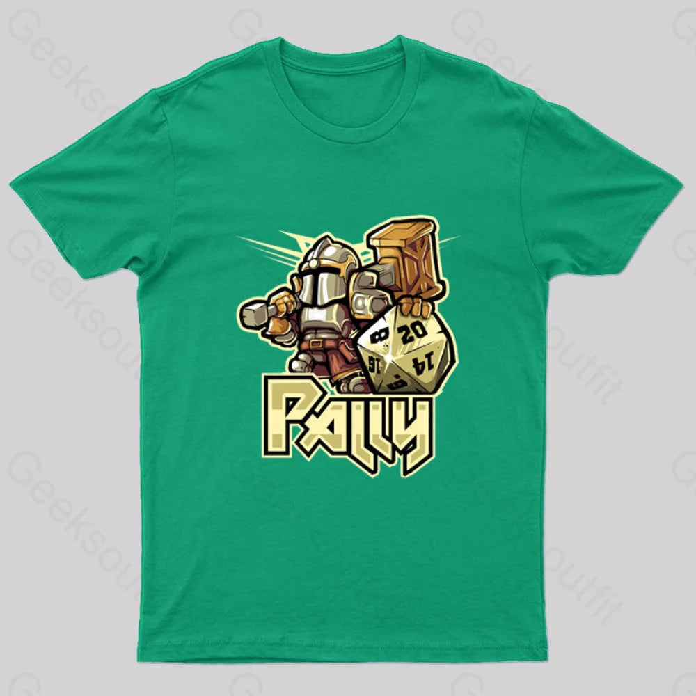 Mini Rpg Paladin Nerd T-Shirt Green / S