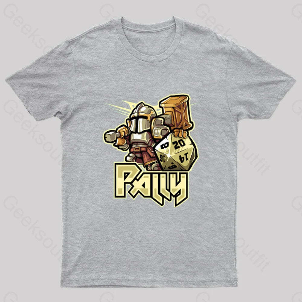 Mini Rpg Paladin Nerd T-Shirt Grey / S