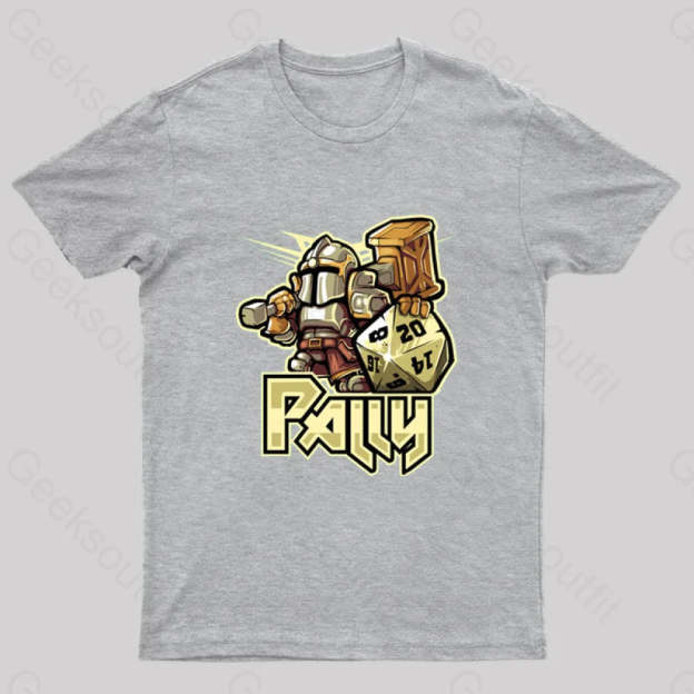 Mini Rpg Paladin Nerd T-Shirt Grey / S