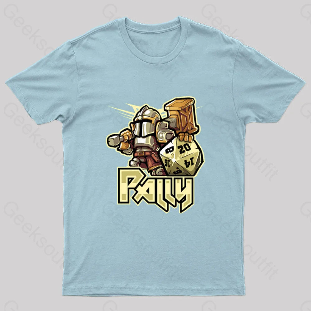 Mini Rpg Paladin Nerd T-Shirt Light Blue / S