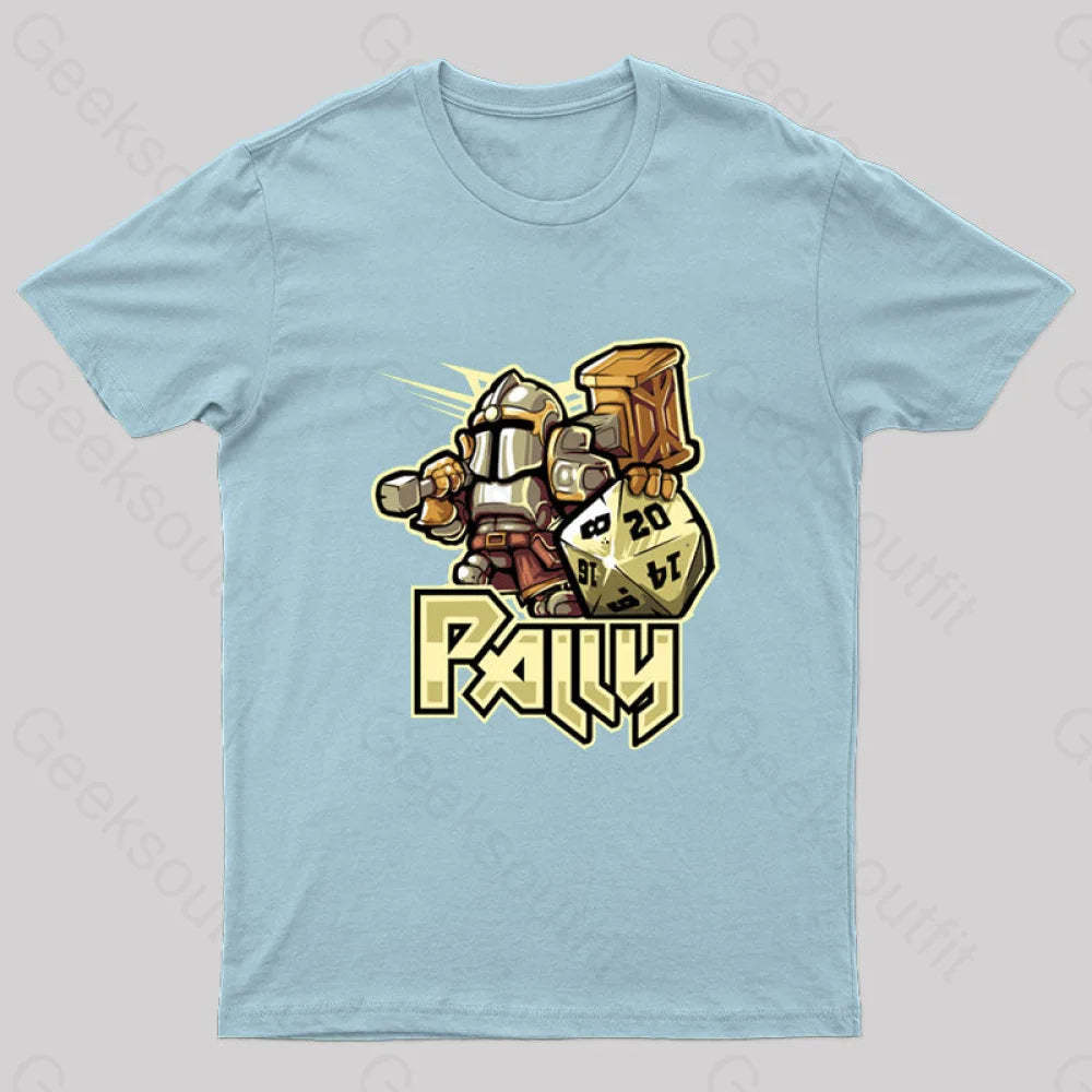 Mini Rpg Paladin Nerd T-Shirt Light Blue / S