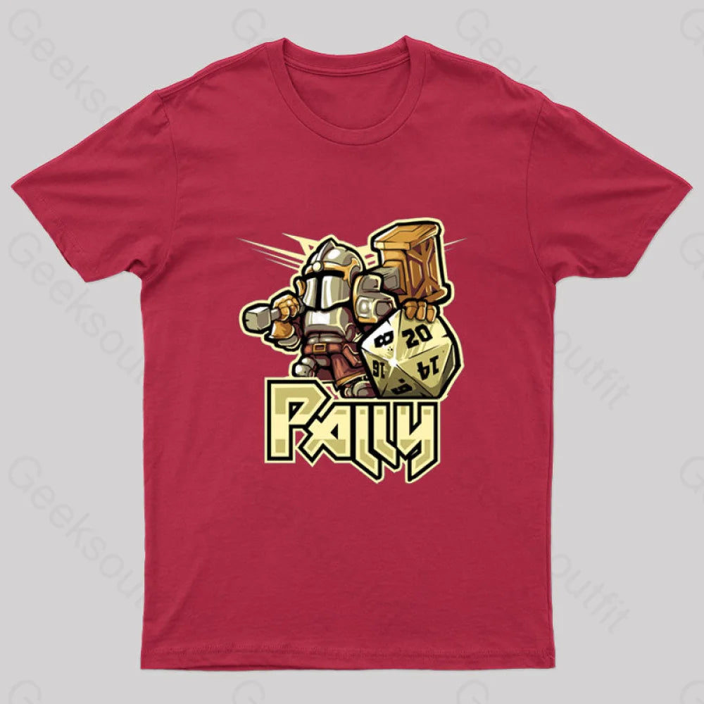 Mini Rpg Paladin Nerd T-Shirt Red / S
