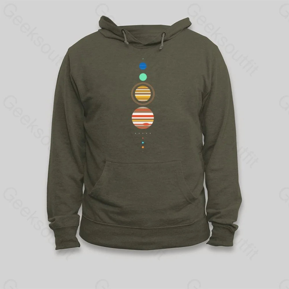 Minimal Solar System Hoodie - Geeksoutfit