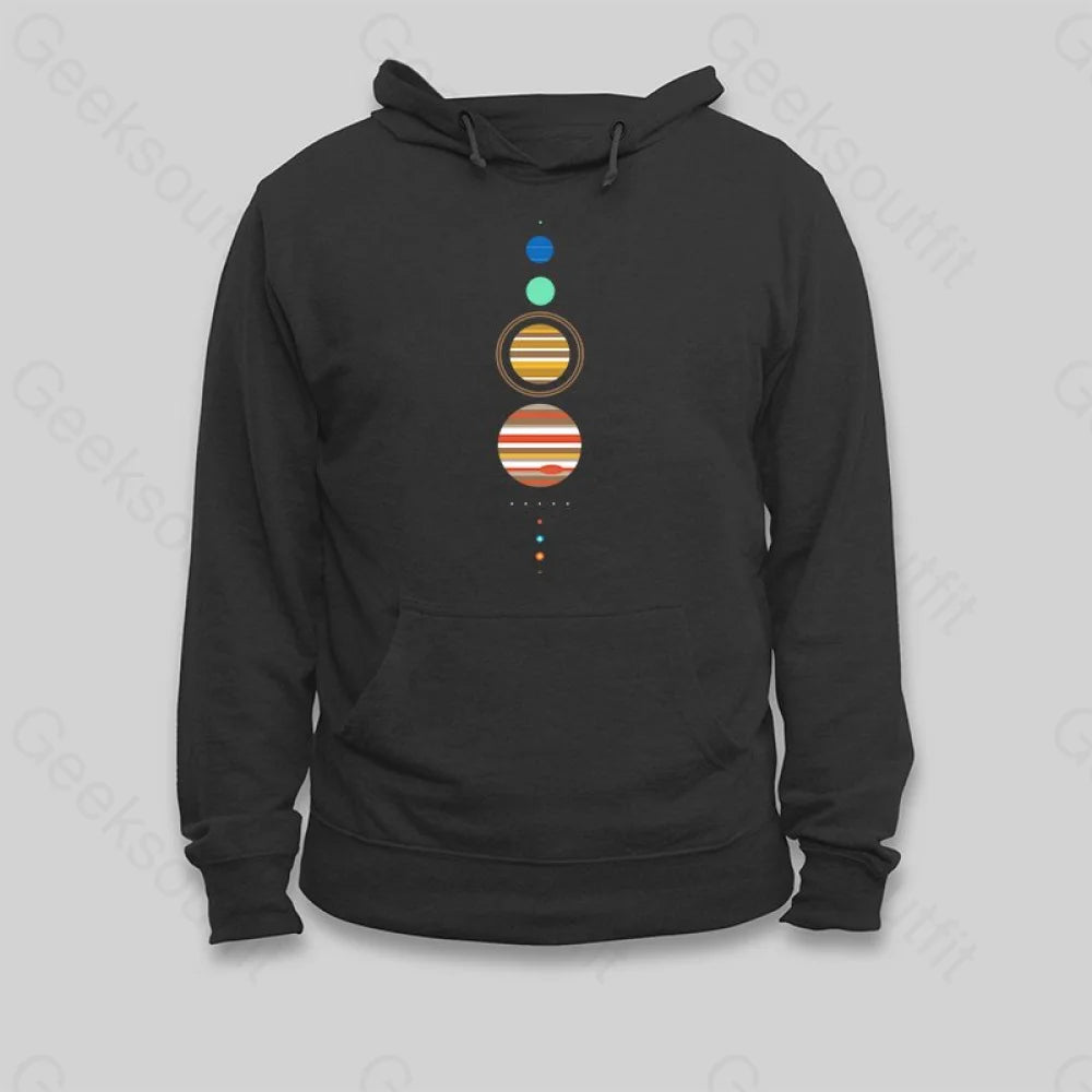 Minimal Solar System Hoodie - Geeksoutfit