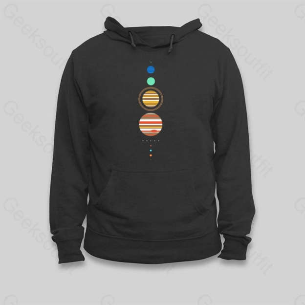 Minimal Solar System Hoodie - Geeksoutfit