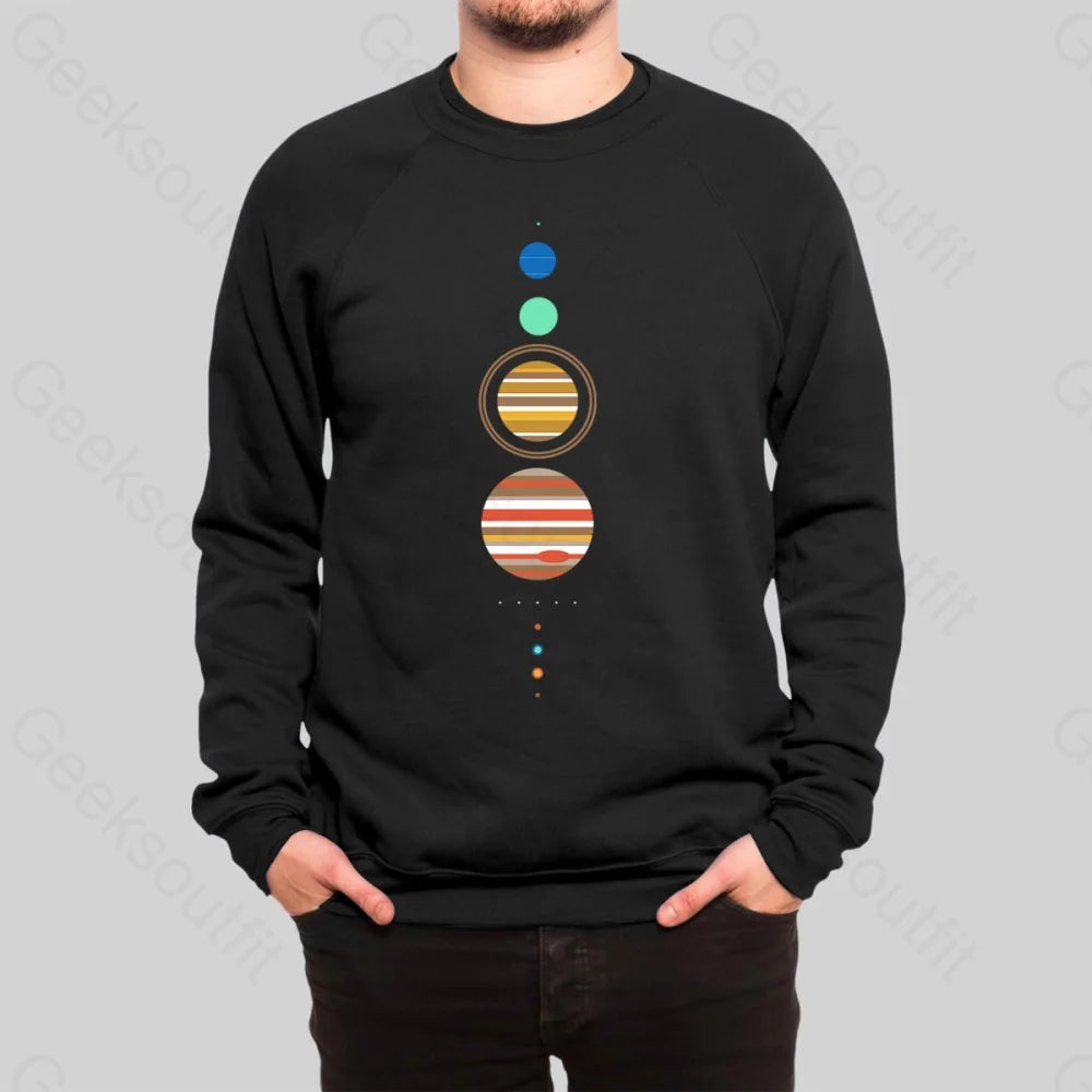 Minimal Solar System Sweatshirt - Geeksoutfit