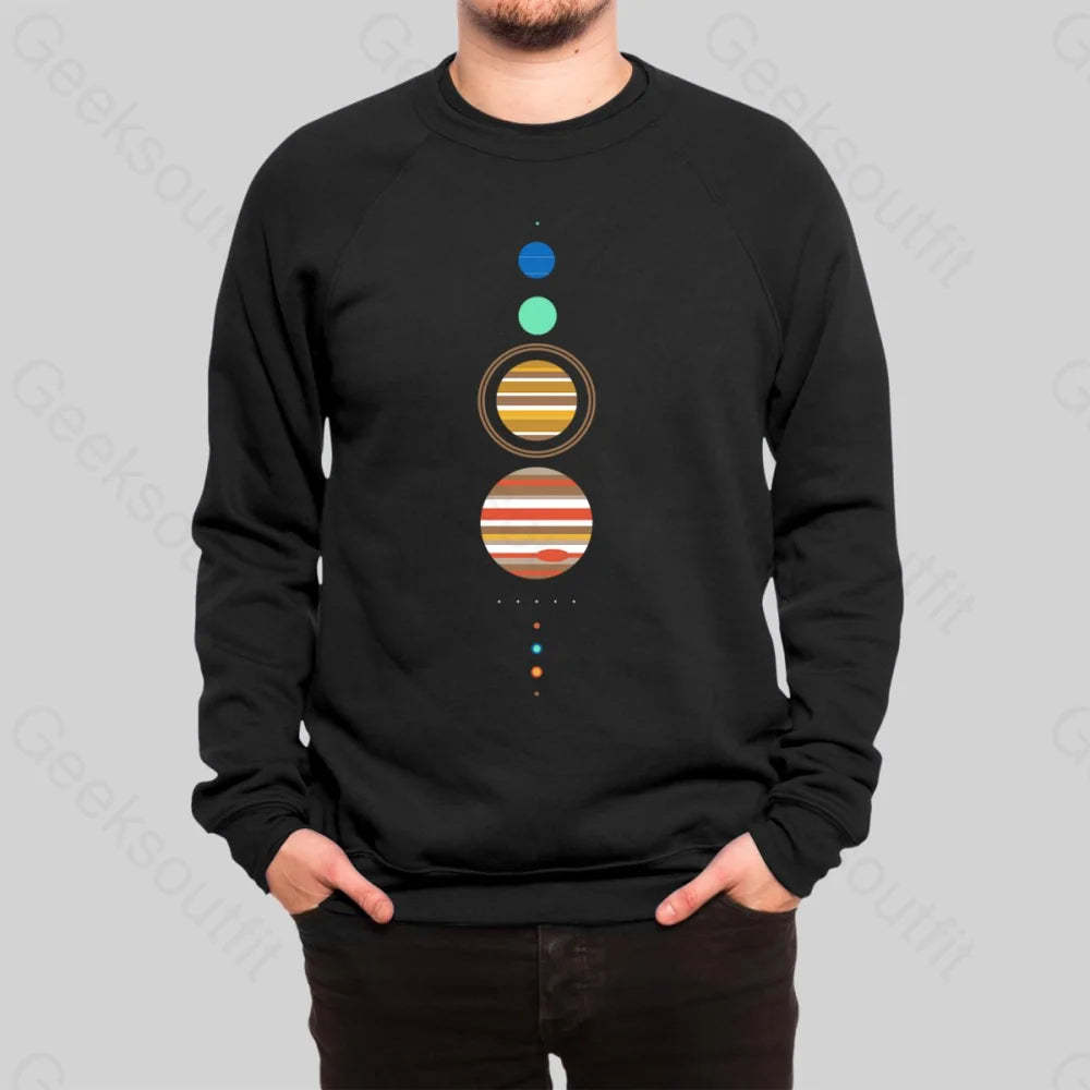 Minimal Solar System Sweatshirt - Geeksoutfit