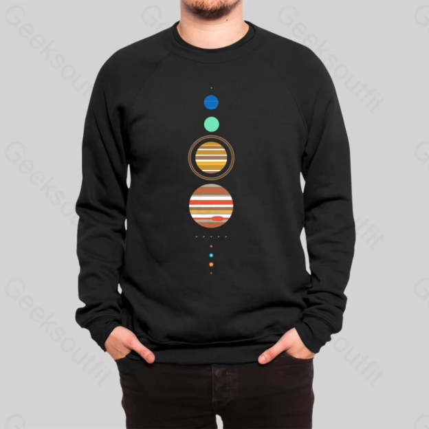 Minimal Solar System Sweatshirt - Geeksoutfit
