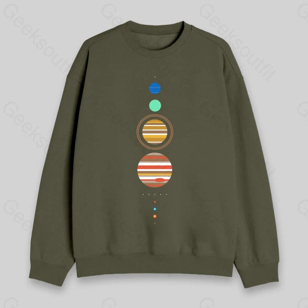 Minimal Solar System Sweatshirt - Geeksoutfit