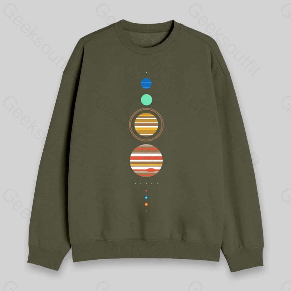 Minimal Solar System Sweatshirt - Geeksoutfit