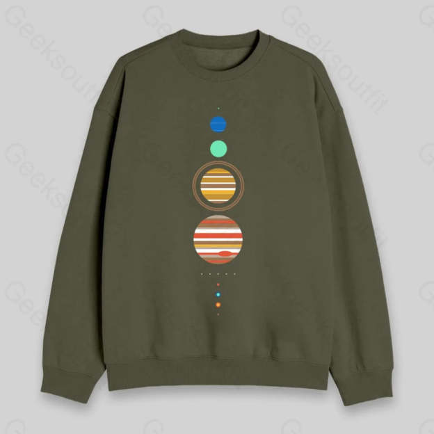 Minimal Solar System Sweatshirt - Geeksoutfit