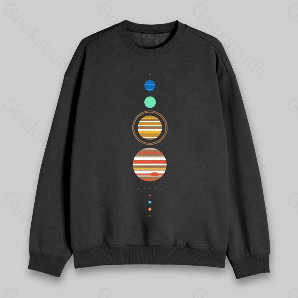 Minimal Solar System Sweatshirt - Geeksoutfit