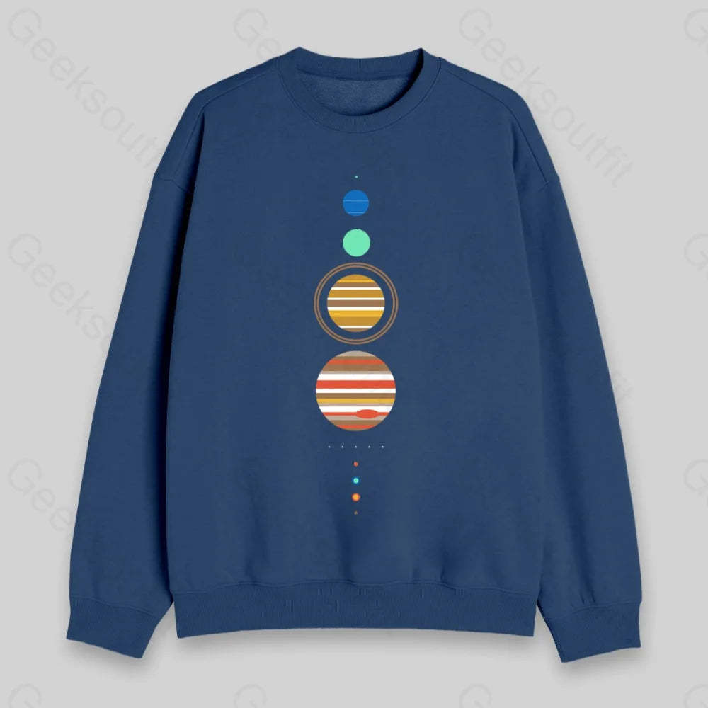 Minimal Solar System Sweatshirt - Geeksoutfit