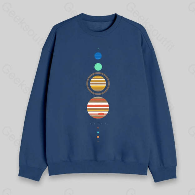 Minimal Solar System Sweatshirt - Geeksoutfit