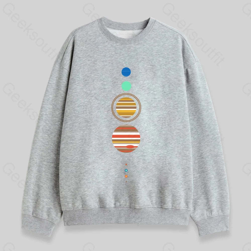 Minimal Solar System Sweatshirt - Geeksoutfit