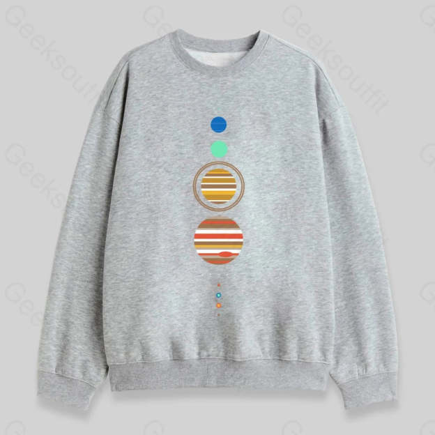 Minimal Solar System Sweatshirt - Geeksoutfit