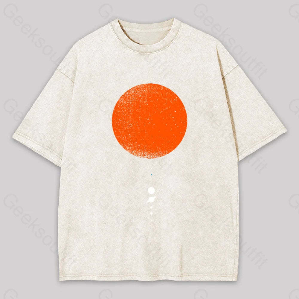 Minimal Solar System Washed T-Shirt Apricot / S
