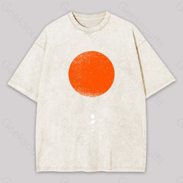 Minimal Solar System Washed T-Shirt Apricot / S