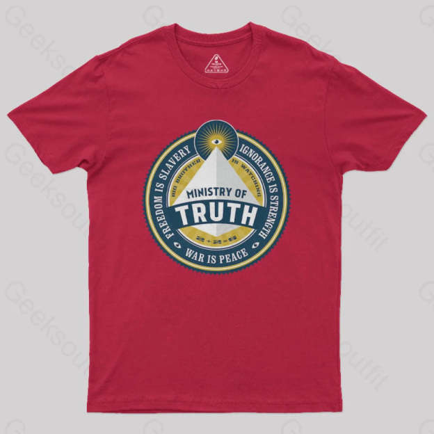 Ministry Of Truth Nerd T-Shirt Red / S