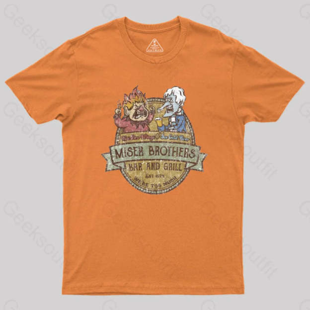 Miser Brothers Christmas Retro Design Geek T-Shirt Orange / S