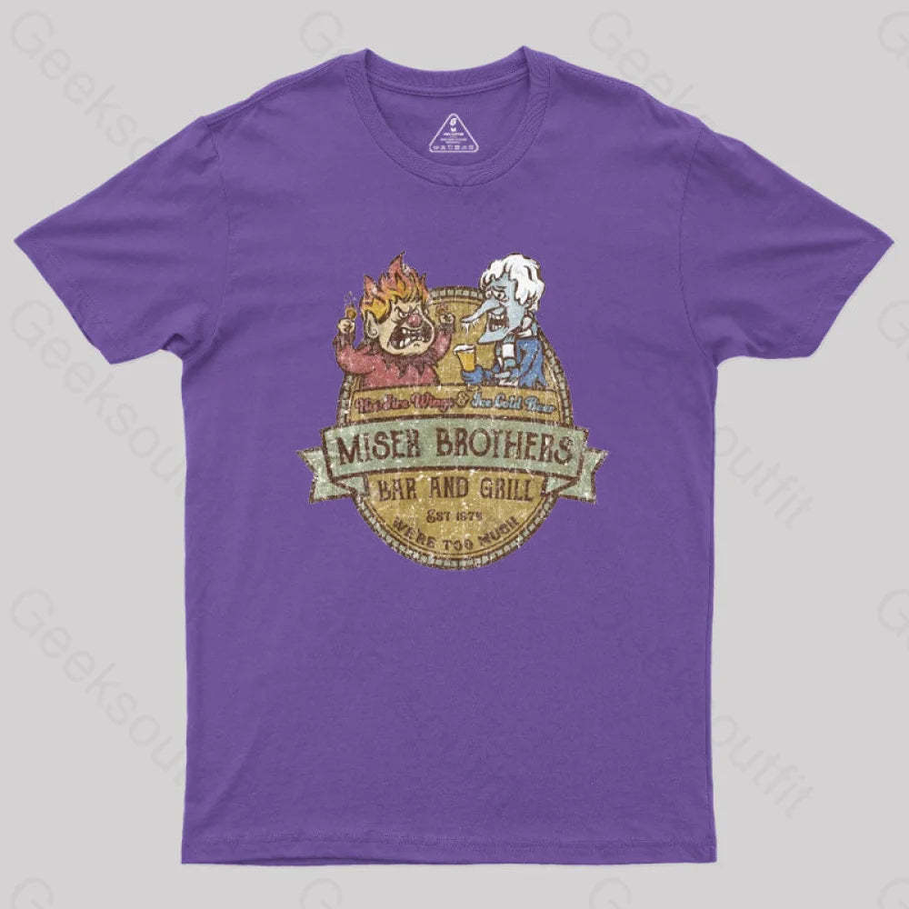 Miser Brothers Christmas Retro Design Geek T-Shirt Purple / S