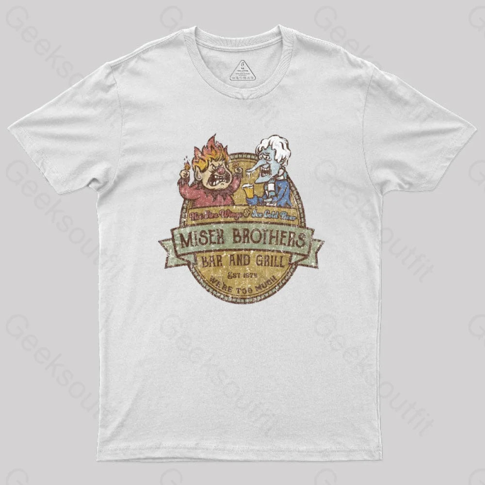 Miser Brothers Christmas Retro Design Geek T-Shirt White / S