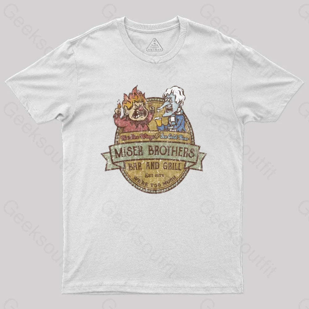 Miser Brothers Christmas Retro Design Geek T-Shirt White / S