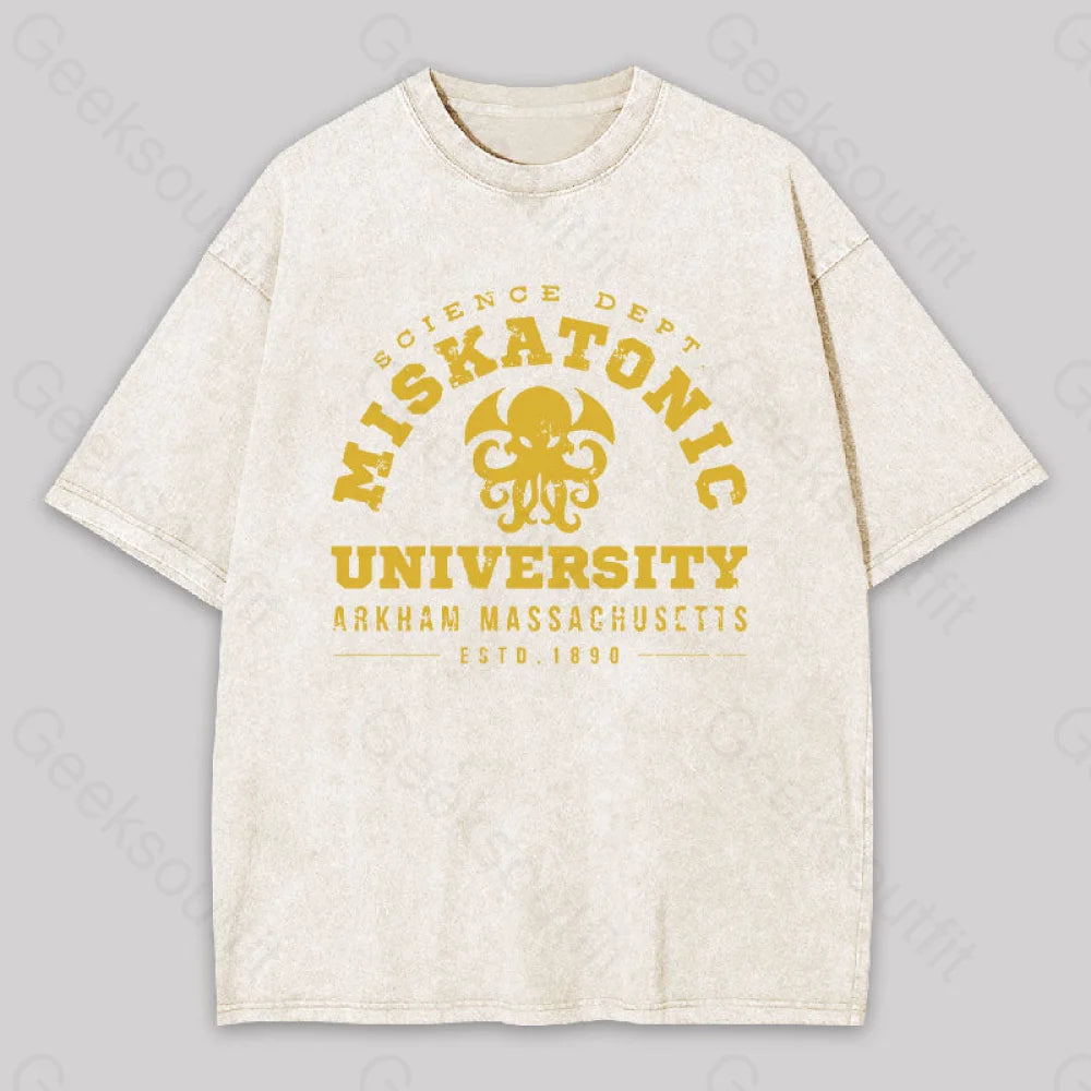Miskatonic University Geek Washed T-Shirt Apricot / S
