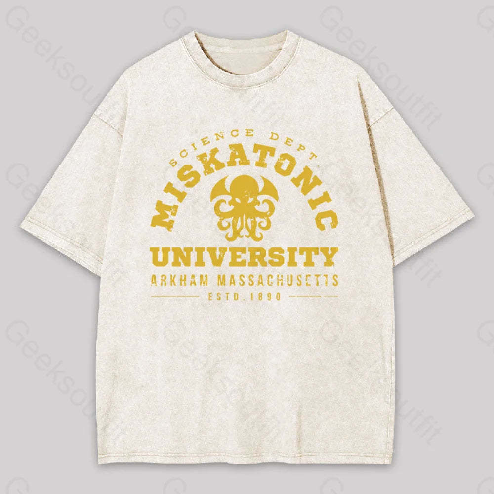 Miskatonic University Geek Washed T-Shirt Apricot / S