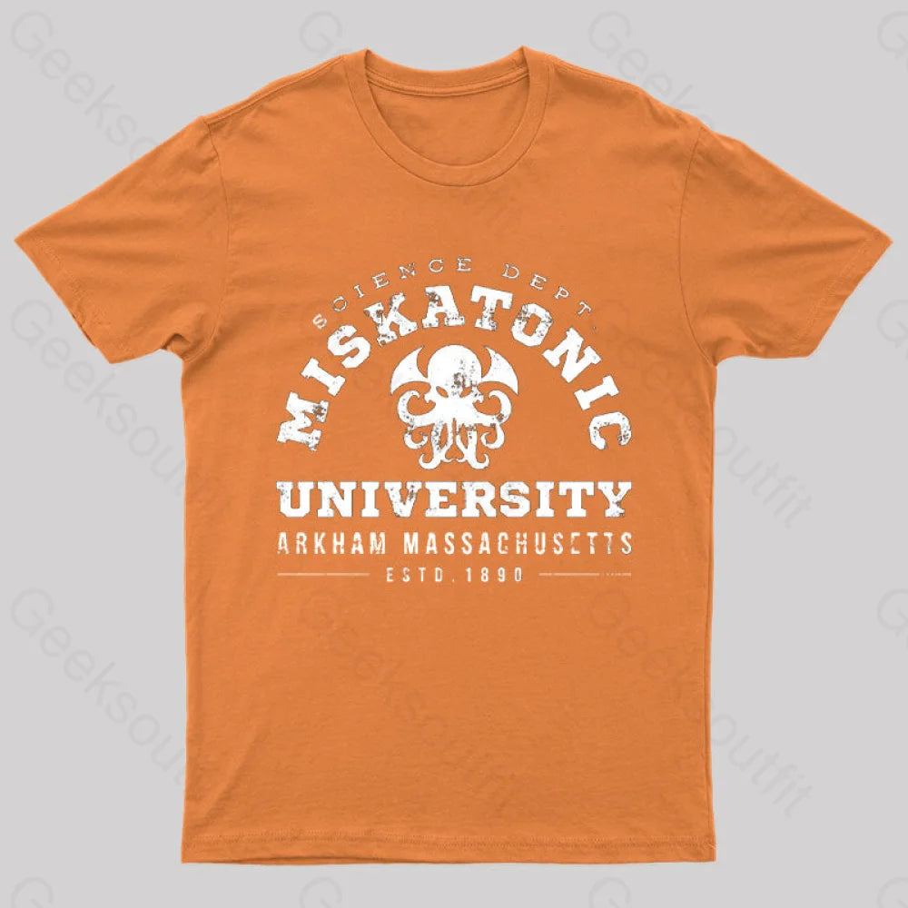 Miskatonic University Science Geeks T-Shirt Orange / S