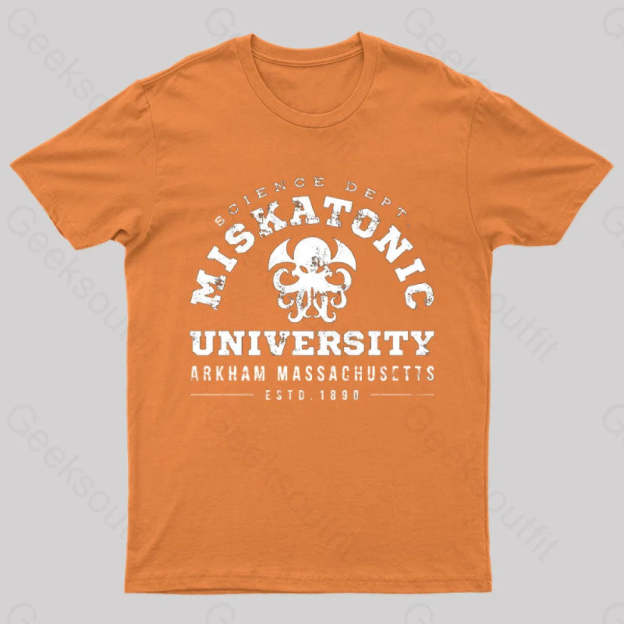 Miskatonic University Science Geeks T-Shirt Orange / S