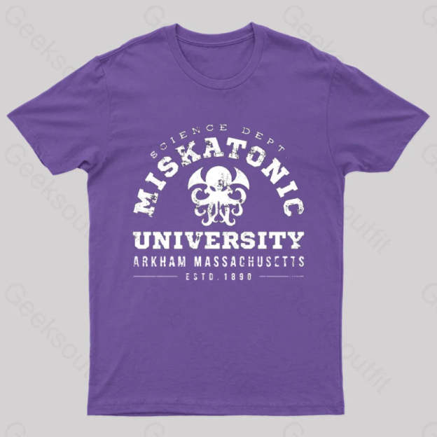 Miskatonic University Science Geeks T-Shirt Purple / S