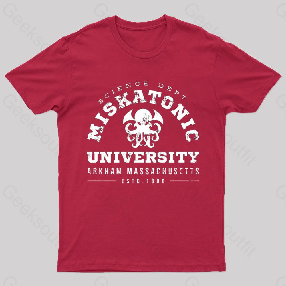 Miskatonic University Science Geeks T-Shirt Red / S