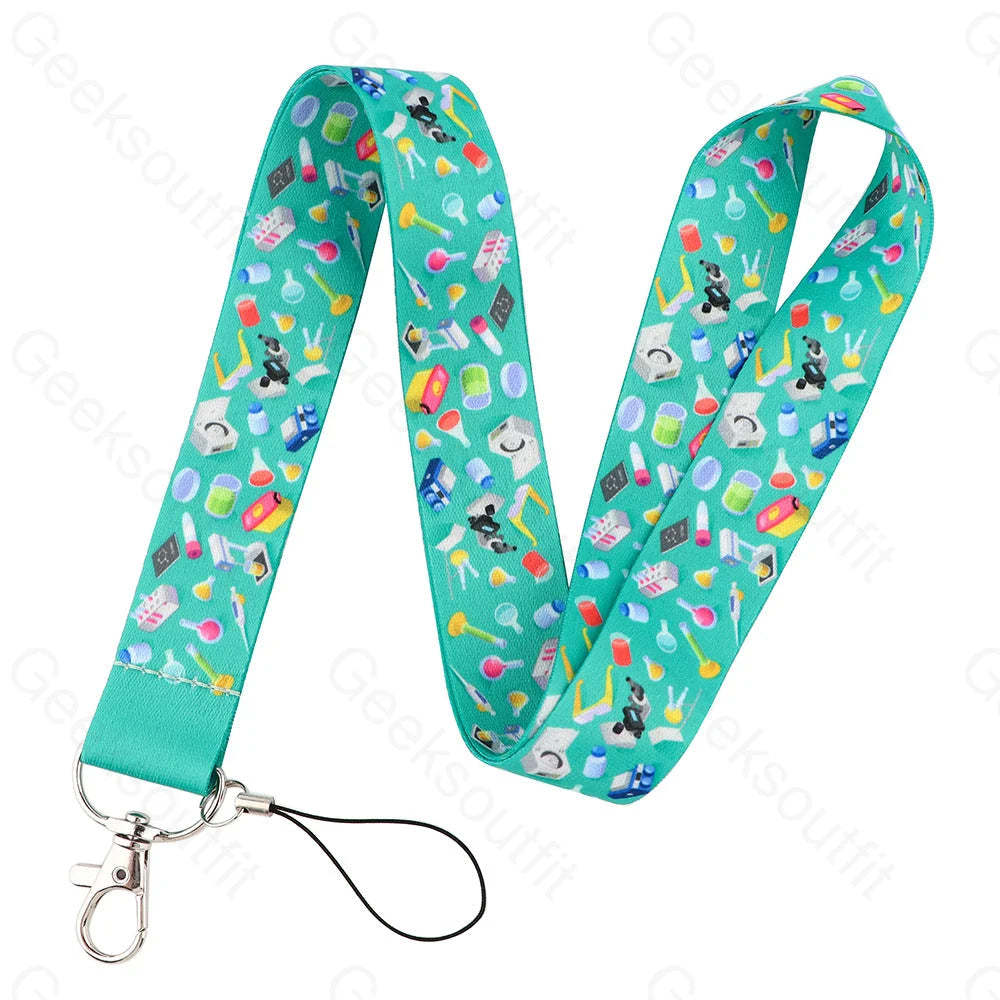 Molecular Dna Chemistry Tools Lanyard Keychain Yz79-5