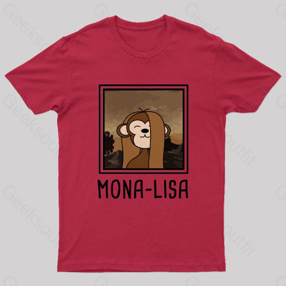 Mona Lisa Geek T-Shirt Red / S