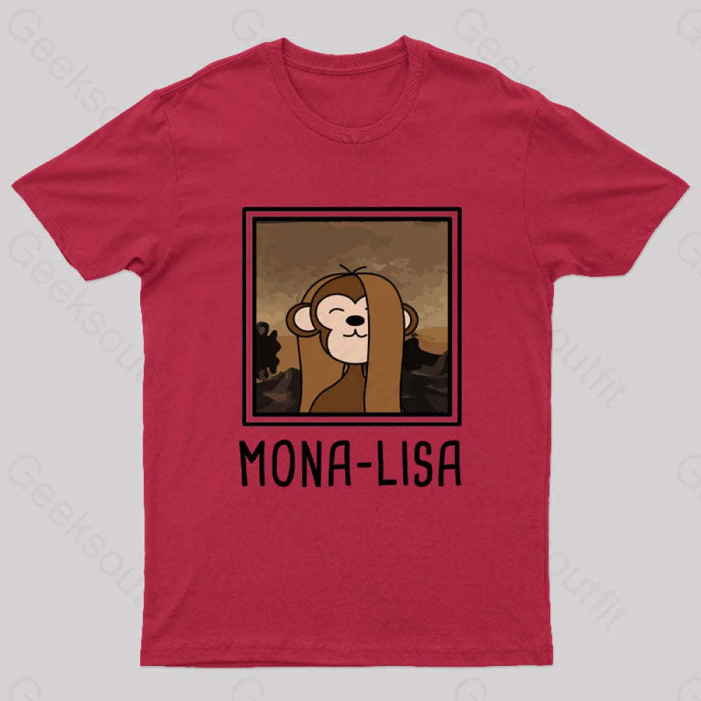 Mona Lisa Geek T-Shirt Red / S