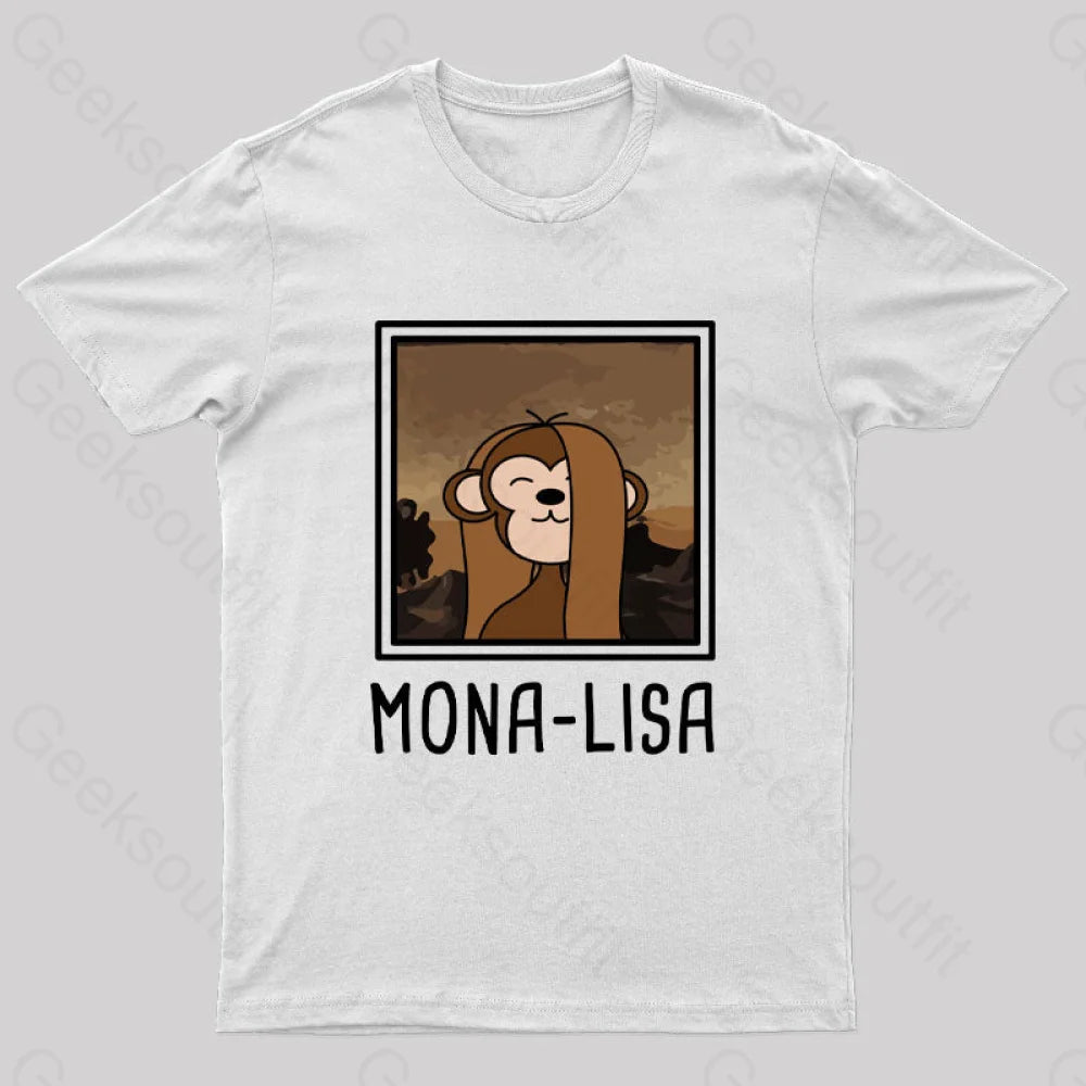 Mona Lisa Geek T-Shirt White / S