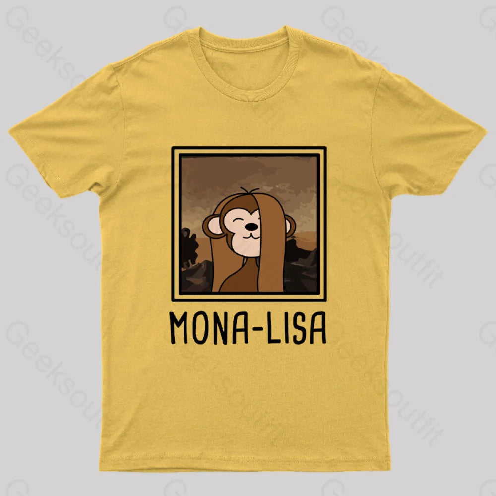 Mona Lisa Geek T-Shirt Yellow / S